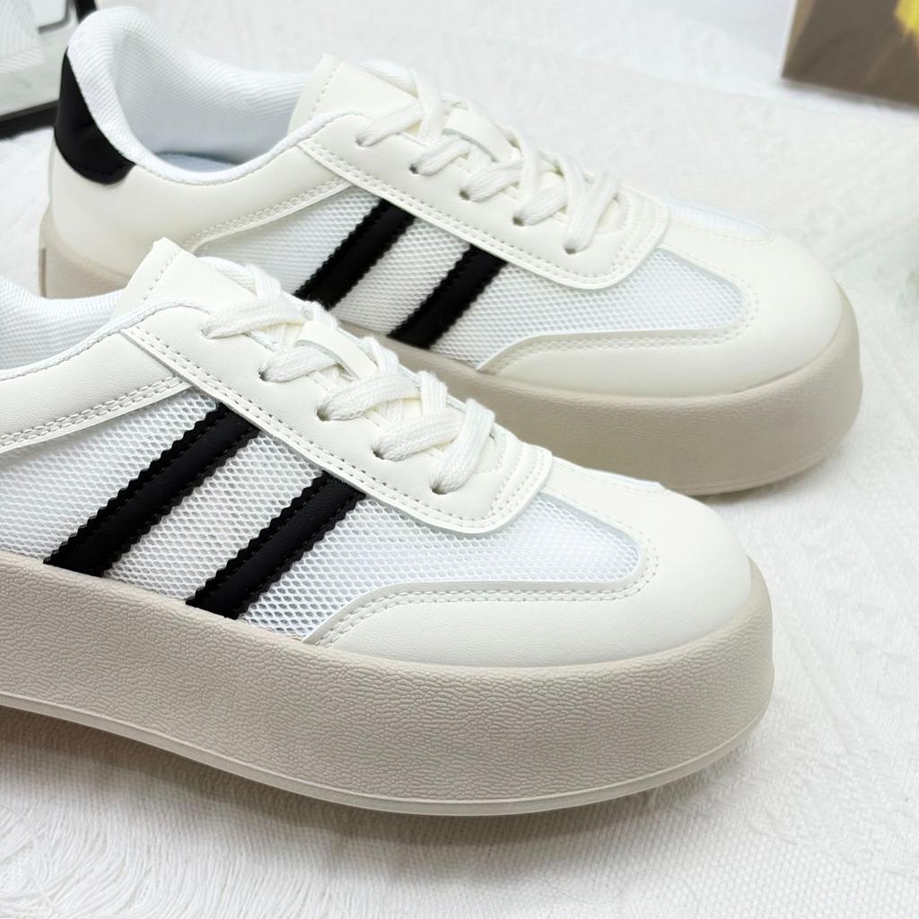 Spring and summer breathable versatile mesh shoes women's 2025 new casual fashion moral training shoes platform shoes versatile white shoes