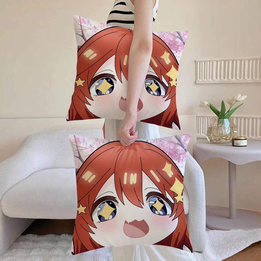 Cute N-Nakano Itsuki Pillow Case Anti-dustmite Pillowcase Invisible zipper silky Sofa cushion cover