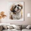 Shih Tzu Full 14CT 2 Strands DIY Counted Cross Stitch Embroidery Kits for Beginners Adults Gift Home Wall Decor 15.75x19.69in