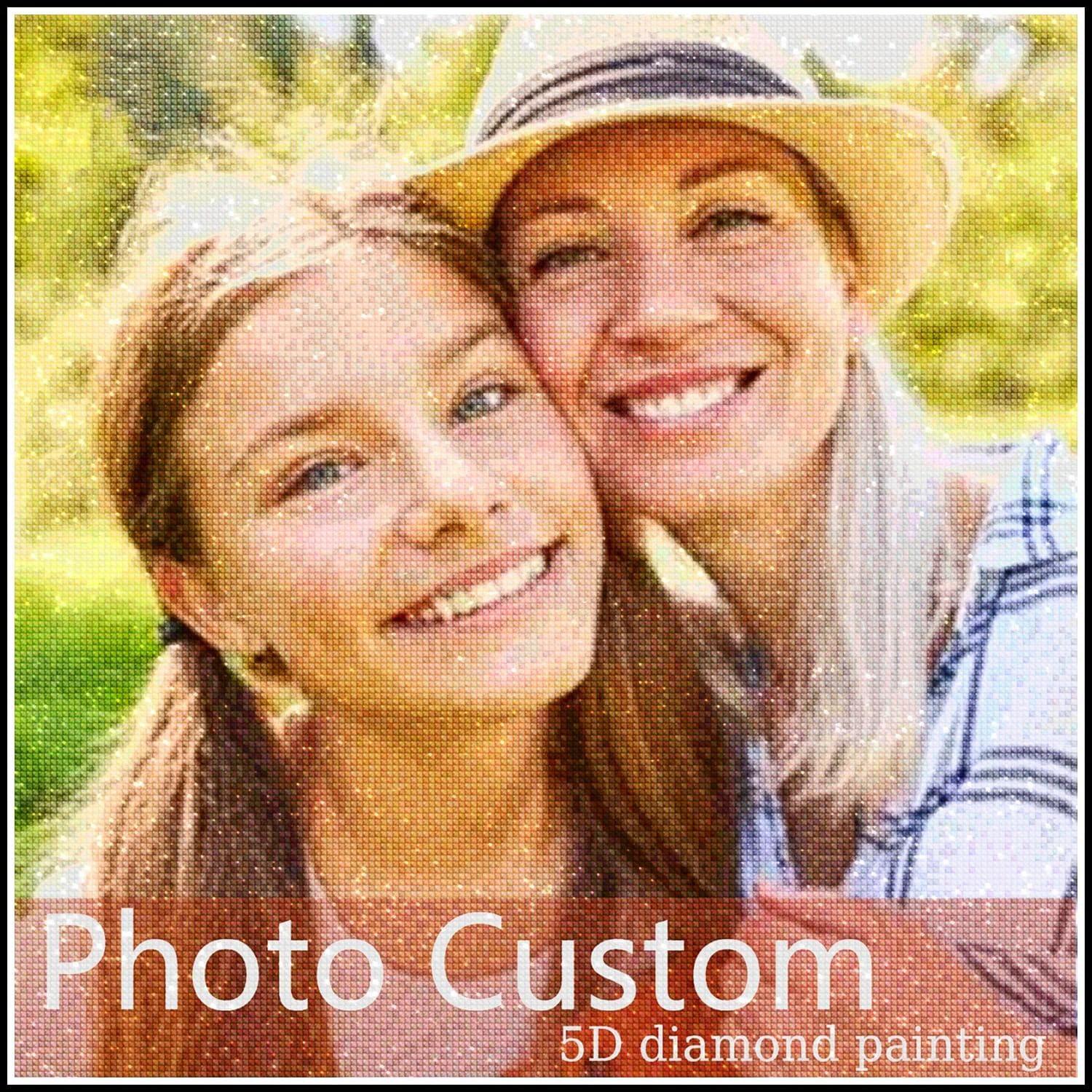 

Персонализированная алмазная мозаика с фото, Индивидуальный декор ручной работы с личным фото для семьи, мамы, папы, детей, собаки, друзей, для любимых (Круглое сверло) 20x20