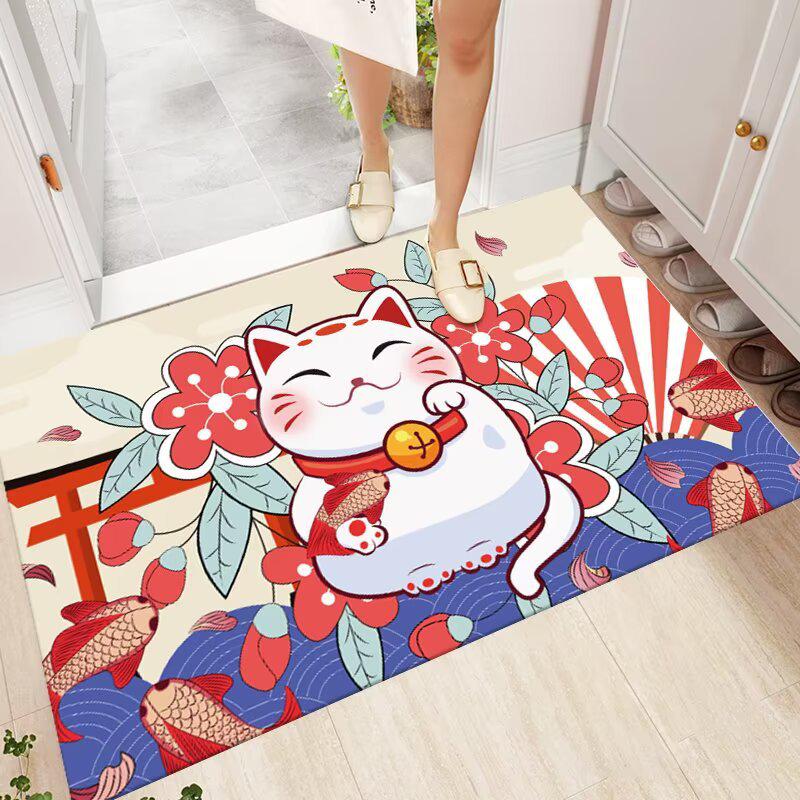 Cross Cartoon Anti-slip Water Absorbent Quick Dry Floor Mat for Bathroom & Entrance
