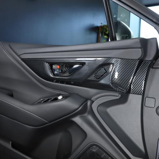 ABS Carbon Car Interior Door Handle Frame Trim Cover For Subaru Outback -23