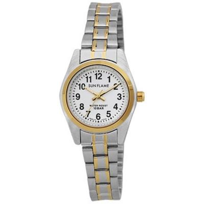 J-AXIS Dames MJL-X01-T (SUNFLAME Quartz Dames Zonnevlam) Rond horloge van zilverlegering, analoog