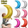 28-Inch Moon Balloon Modeling Birthday Party Arrangement Decorative Atmosphere Balloon Skinny Silver Moon Aluminum Film Balloon
