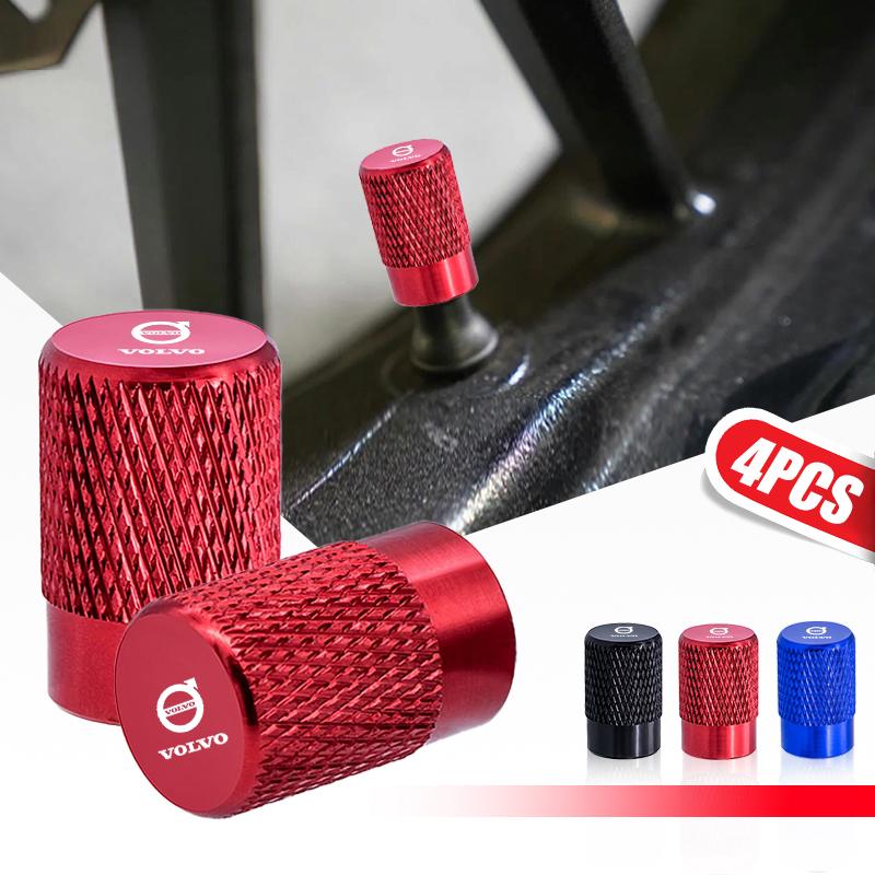 For Volvo EX90 V60 V40 XC90 S60 XC60 V50 V70 S90 4PCS Car Wheel Tire Valve Cap Tyre Stem Cover Airdust Waterproof Accessories