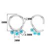Titanio + Cristallo Anello per Naso Labbro Orecchino Segmento Incernierato 16G 8MM Gioiello Piercing Corpo