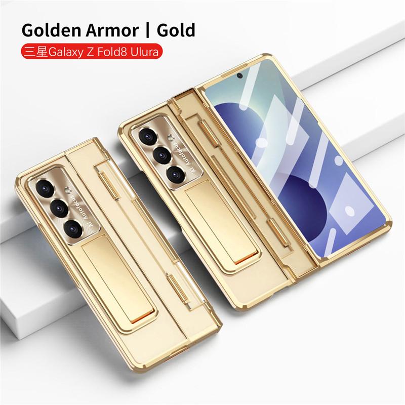 For Samsung Galaxy Z Fold 8 Ultra 5G Case Clear Screen Hinge Protect Cover for ZFold 8 Fold8 Ultra Bracket Stand Holder Case
