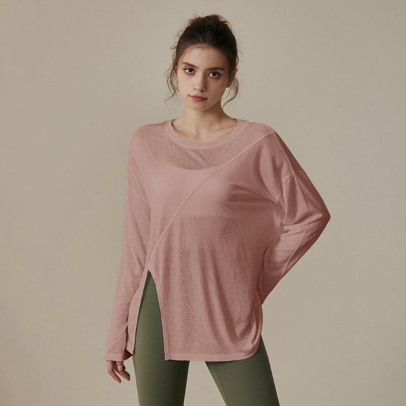 Top Fitness da Donna Estivo a Manica Corta, Vestibilità Larga, per Yoga & Pilates