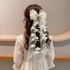 Sheer Ribbon Hair Bow Clip Flower Vine Tassels Ribbon Hair Clip Fashion Bow Hair Clip  Gifts