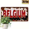 Pc BelgiumThemed Vintage European License PlateBelgian Flag ColorsmFaux DutchEnglish Text  Durable Polished Aluminum Car