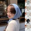HOT Flower Printed Head Scarf Polka Dot Striped Scarf  Women's Kerchief Neck Tie Shawl Wraps Thin Triangle Hair Scarf Headband