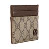Gucci GG Supreme Card Holder Beige Canvas Brown Leather 768248-FACQC-9773