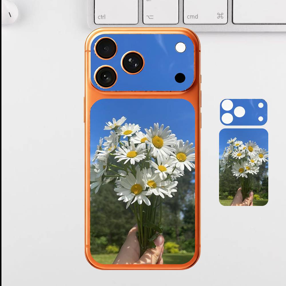 

Красивые ромашки для Apple iPhone 17 Pro Max Полная задняя крышка Наклейка Обёртка Плёнка Задняя Защитная Наклейка iPhone17pro