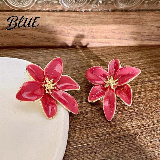 Fine Workmanship Earrings 1 Pair Stud Retro Style Colorful Enamel