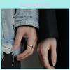 Vintage Matte Finish Adjustable Open Ring For Couples Stylish Geometric Design 2023