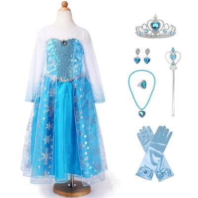 Princess Cosplay Luxurious Set Snow Blue Gloves with Heart Magic Original 100cm UT300 [CREDIBLE] Dress, Children's Costume, 8-piece - (Princess Dress,