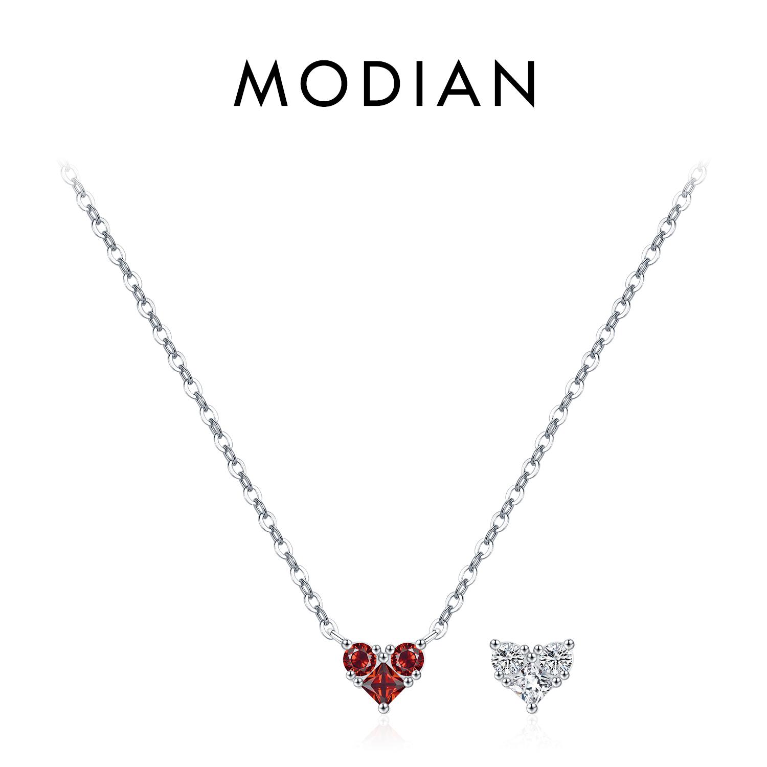 

925 Sterling Silver Hearts December Birthstone Pendant Necklace Both Sides CZ Link Chain Necklaces For Women Fine Jewelry