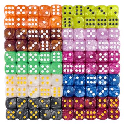 10 pezzi di dadi D6 16mm dadi da gioco effetto marmo punti dadi accessori da gioco giocattolo e regalo