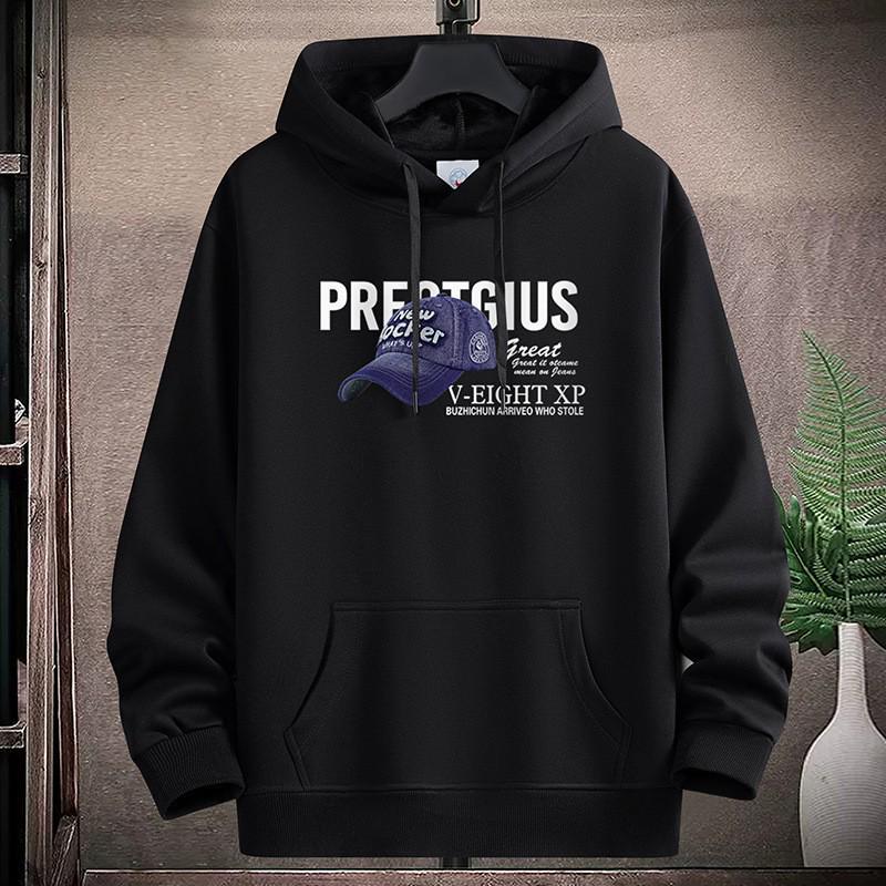 

2025 Trendy Korean Style Men s Hoodie for Students: Spring/Autumn Casual Loose Fit S чорний