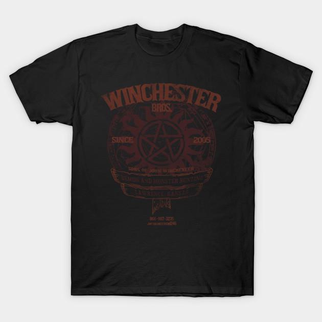 

Men Black Print T-shirt Winchester Bros. No-Cut Transfer Paper Print Cotton Tshirt 2XL чорний