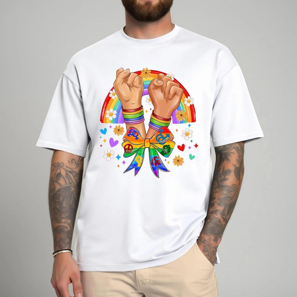 Pride Equality Rainbow Feminist Power Tee, LGBTQ Support Pride Month T-shirt