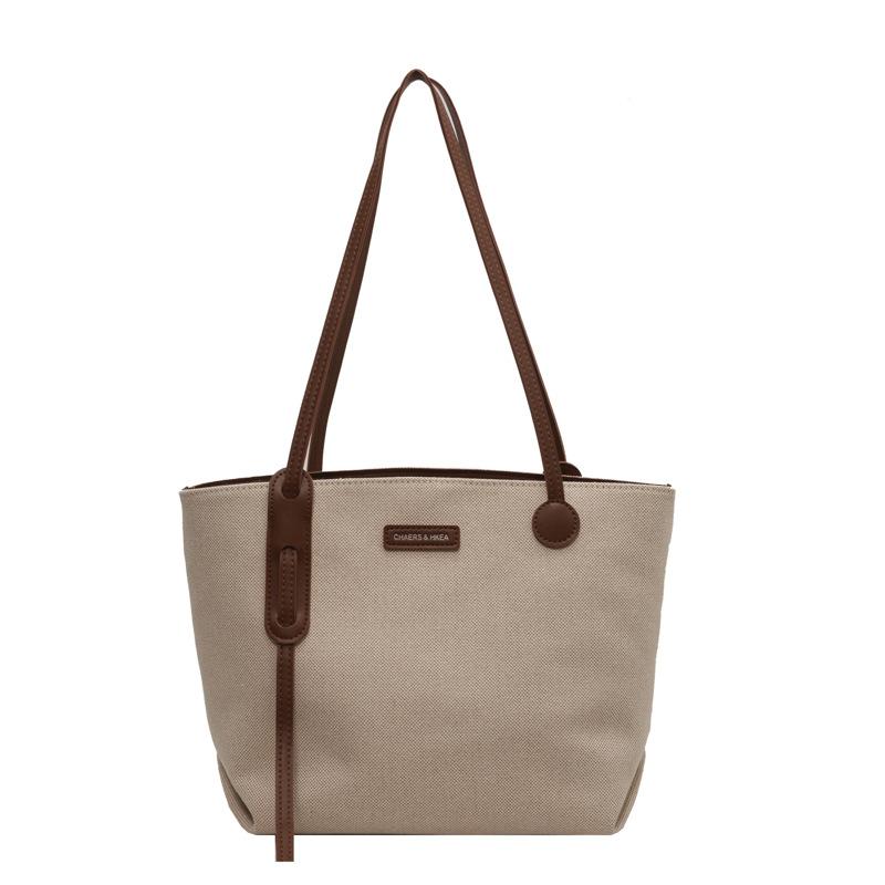 

Холщовая сумка большой вместимости женская новая модная простая наплечная сумка текстурная портативная сумка-тоут