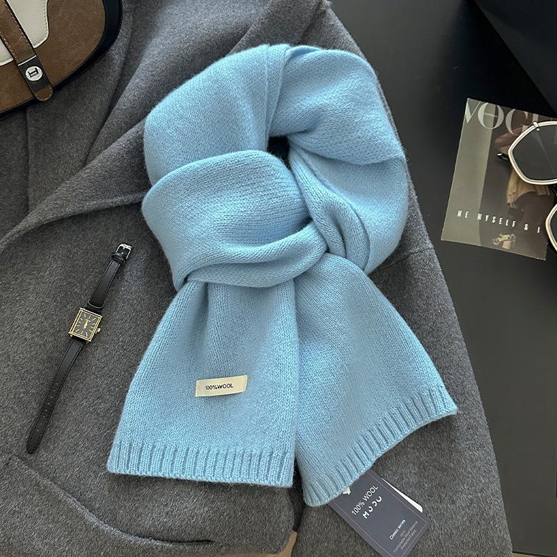 18-color scarf women's winter high-end soft waxy season warm thickened knitted wool couple scarf Korean