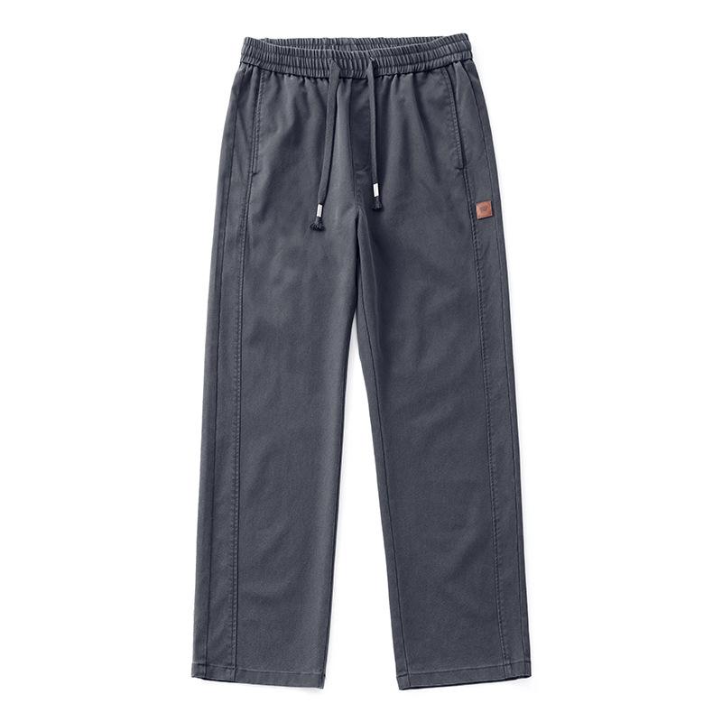 American retro trendy brand elastic waist casual pants for men's spring new loose wide-leg straight trousers for men