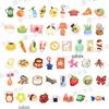 50 Cute Cartoon Food Stickers for Journals, Notebooks, Suitcases, and DIY Decoration