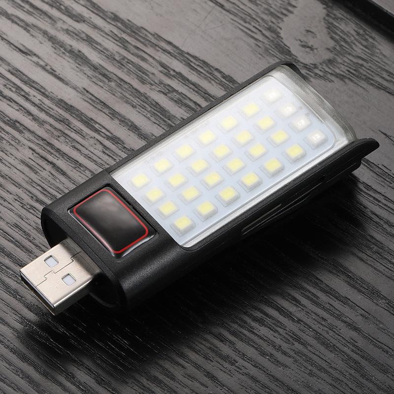 Rechargeable Mini Led Flashlight Worklight Keychain Light Camping Lamp Easy To Carry Multiple Lighting Modes Waterproof Material