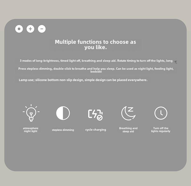 Nordic Rotating Cylindrical Night Light with Breathing Mode