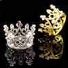 Creative Mini Crown Cake Topper With Metal Pearl Crystal Design For Wedding Engagement Party Decor Kids Birthday Cake Decoration