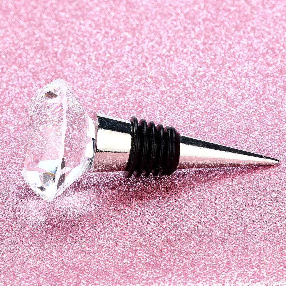 Wine Bar Stainless Steel Wine Bottle Stopper Crystal Pointed Diamond Creative Shape Crystal Pointed Diamond Household Accessory