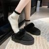 Women's lightweight comfortable non-slip heightening winter warm plush lining non-slip durable casual cotton slippers fur shoes