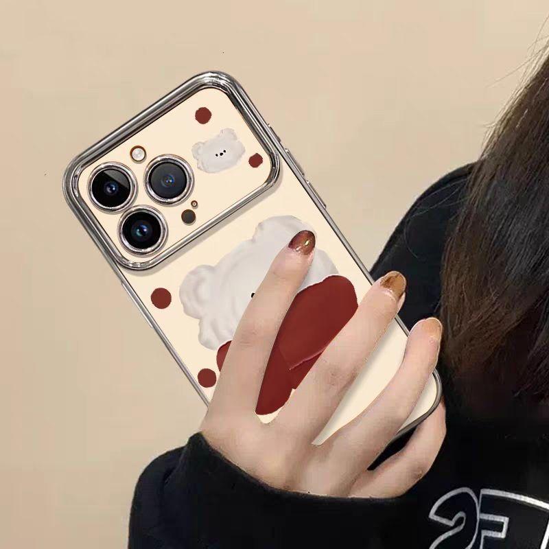Little Bear Wave Point Plated Phone Case for Apple 17/16 Promax/15/1