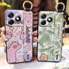 Fashion Design Phone Holder Phone Case For Ulefone Note18 Ultra Wrist Strap Protective Dirt-resistant Back Cover Cartoon