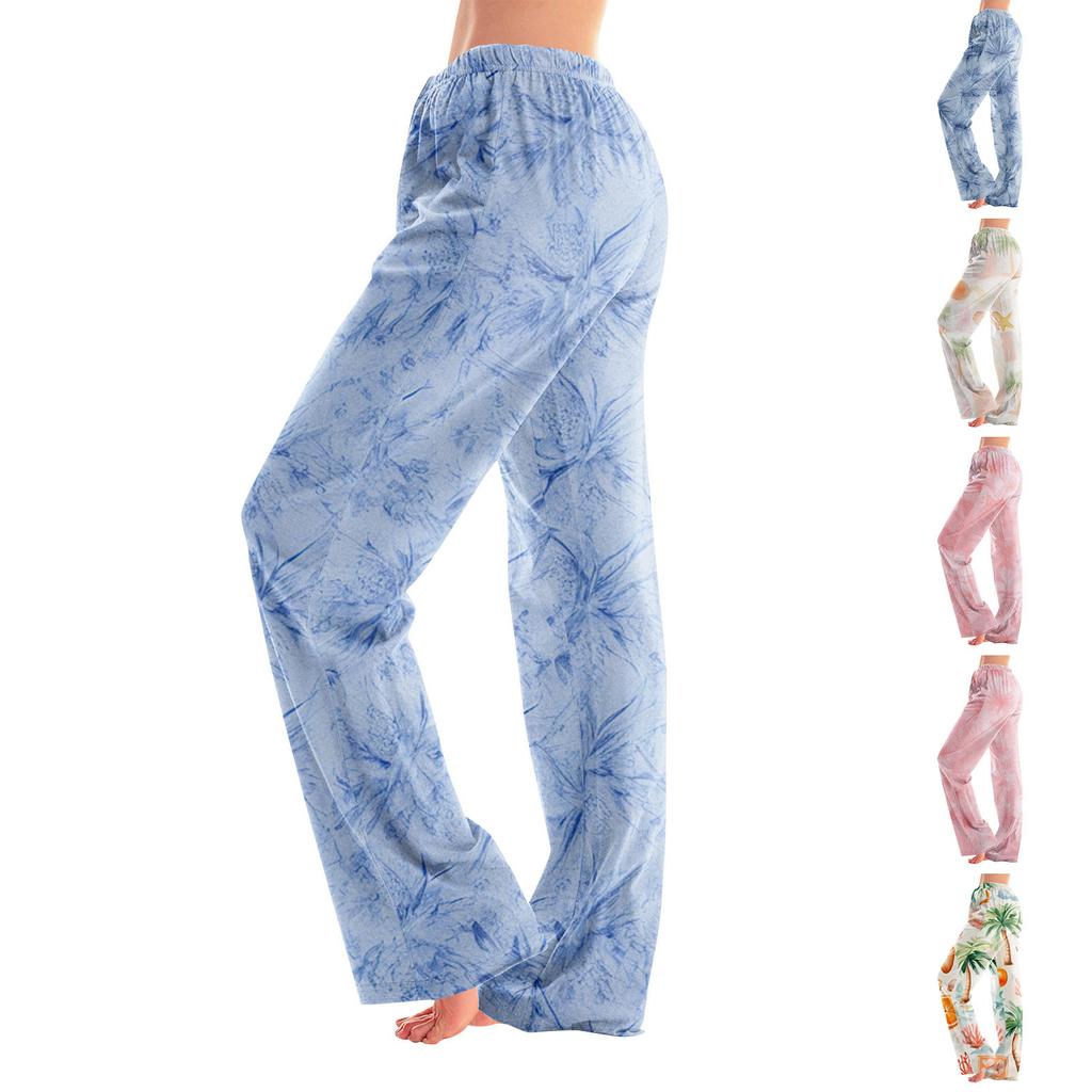 Anime-Pyjamahose, Nachtwäsche, lässige Hose mit Kordelzug und elastischer Taille, bequeme, gerade, lockere Yoga-Hose