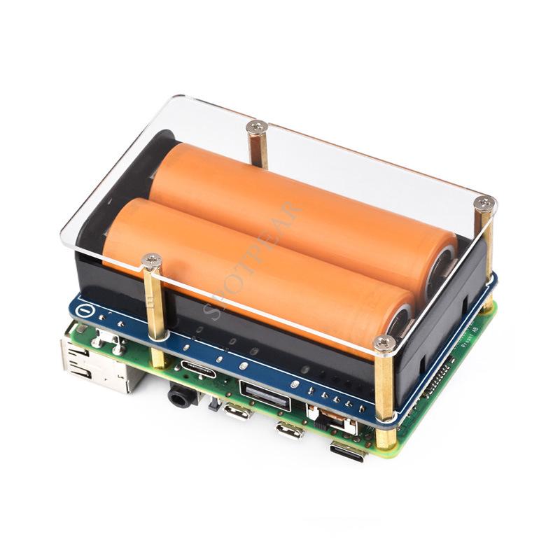 Raspberry Pi 21700 Large Capacity UPS Module: 5V Output, Simultaneously Supports Charging & Discharging