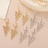 The Lord of the Rings Pendant Earrings Stainless Steel Elf Princess Sacred Geometry Pendant Retro Earrings Jewelry Gifts