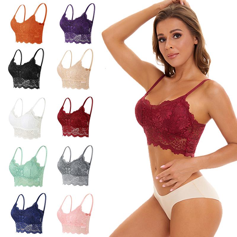 Plus Size Lace Anti-Exposure Spaghetti Strap Bandeau Women's Strapless Vest