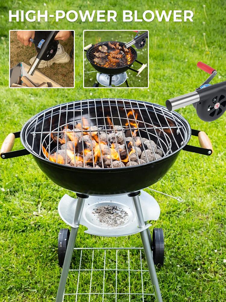 Outdoor Portable Hand Blower Household BBQ Charcoal Combustion Blower Quick Charcoal Burning Small Hair Dryer BBQ Tool Camping
