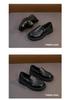 Kinderschuhe im britischen Stil aus schwarzem Leder - Lässige Frühjahrs-/Herbst-Fahrschuhe für Jungen und Mädchen
