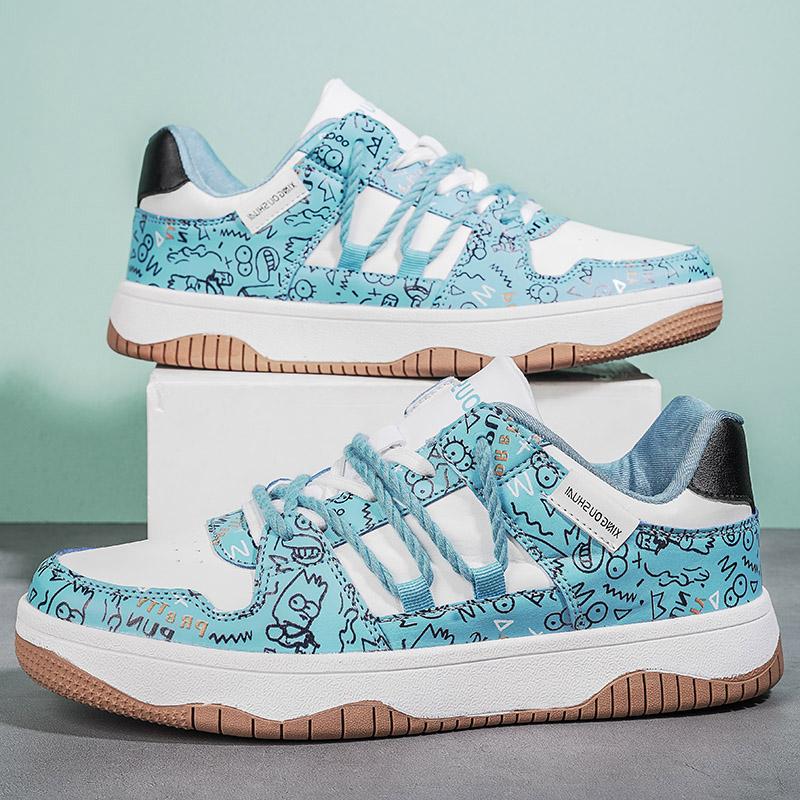 Tide Graffiti Sports Shoes Men's Sports Shoes Comfortable with Summer Fall Shoes 39-46