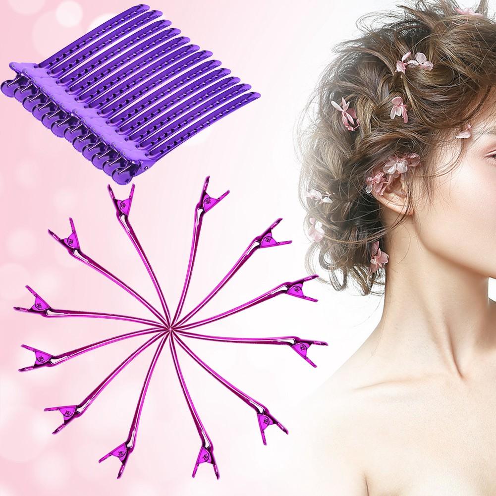 12PCS/Set Salon Metal Barber Sectioning Clip Barrette Hairdressing Clamps Styling Tool 2 Colors