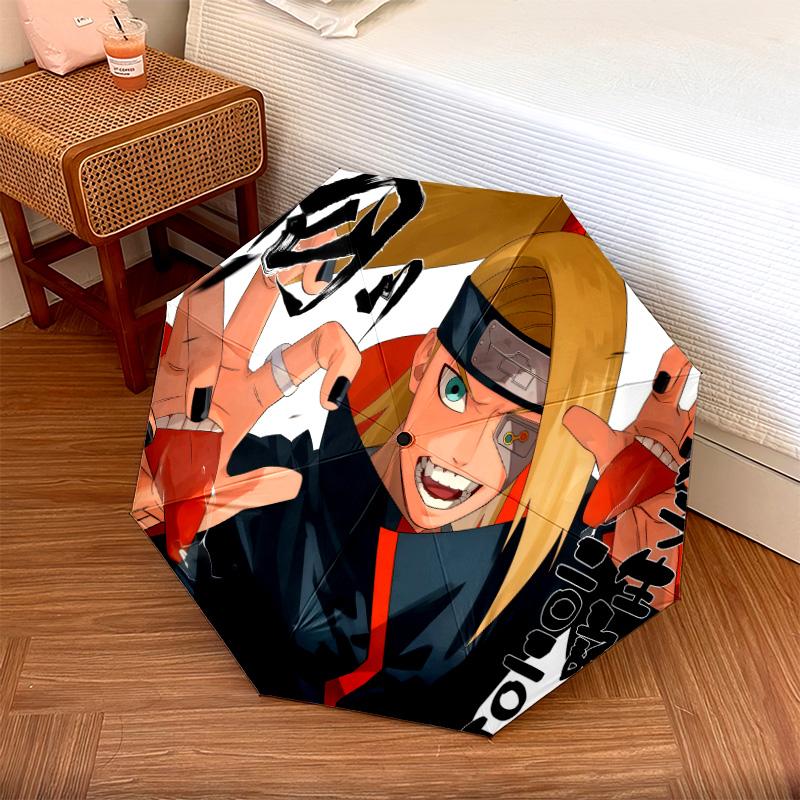 1 PC Automatic Folding Umbrella - Naruto Pattern Portable Foldable Design With 8 Ribs Christmas Birthday Gifts