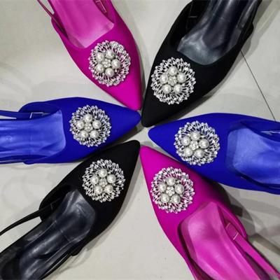 Mode Neue Sommer Modische und Bequeme Sandalen mit Temperament und Strass Abriebfeste Zehen-Zehen Stiletto Schuhe für Frauen