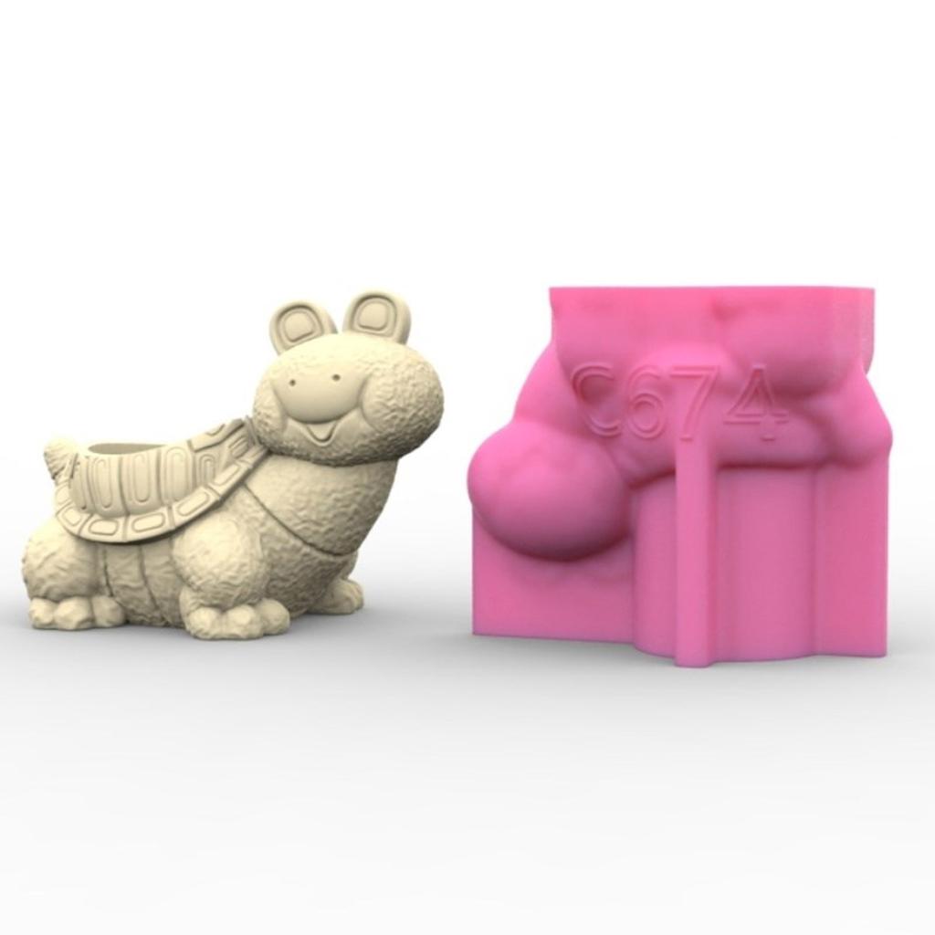 Cartoon-Blumentöpfe Form Epoxidharz Formen Stifthalter Kerzenhalter Zement Pflanzer Silikonform Wohndekoration