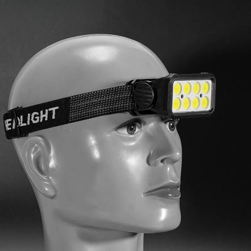 USB Rechargeable Headlamp Portable LED Headlight Built in Battery Torch Portable Working Light Fishing Camping Head Light