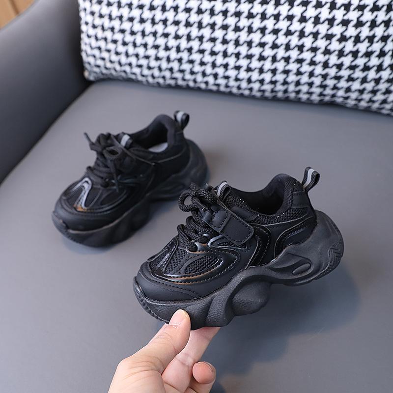

Baby Chunky Shoes Girl Sport Shoes Toddler Boy Fashion Solid Color Sneakers 1-6 Year Kids Casual Breathable Running Shoes H03212 21 чорний