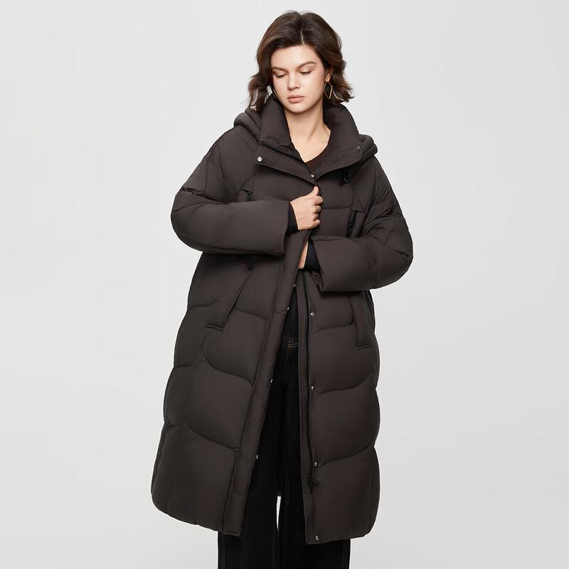 Shetu Women's Loose Long Hooded Down Jacket